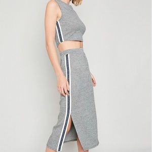Side-Stripe Rib Knit Set